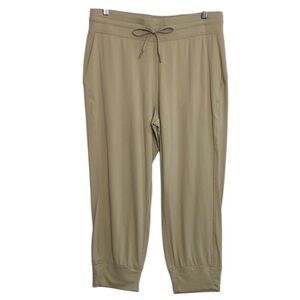 Women's Olive Drawstring Track Joggers